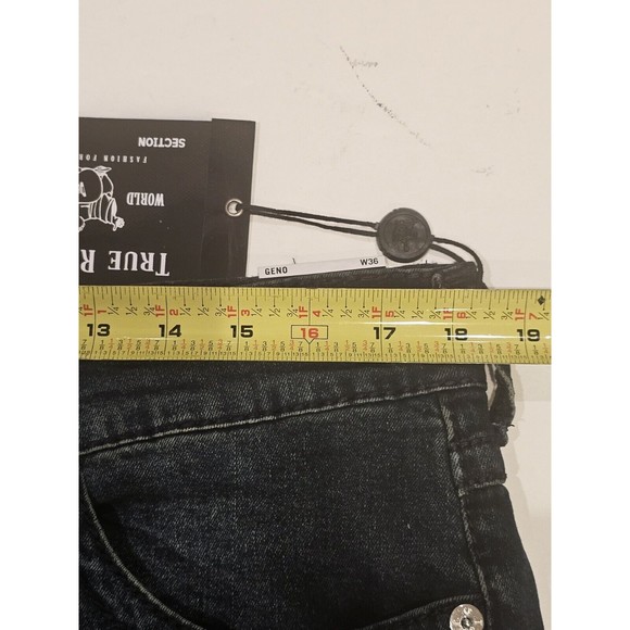 True Religion Geno Flap Big T Relaxed Slim Men's Jeans Indigo Sz-36X32 MSRP-$199 - Picture 8 of 13